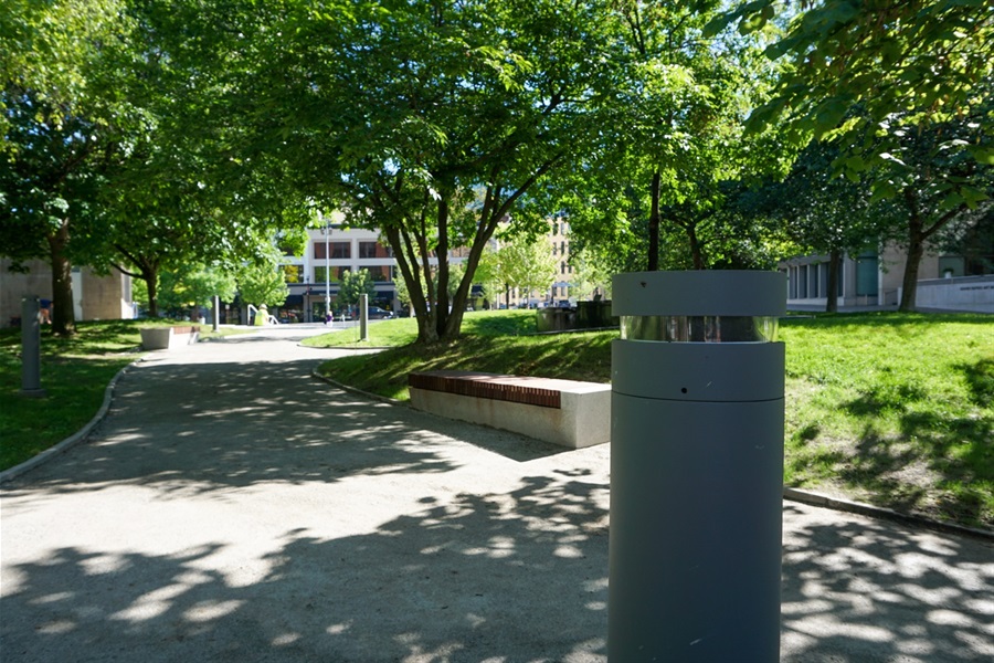 Image of a pathway and wooden bench