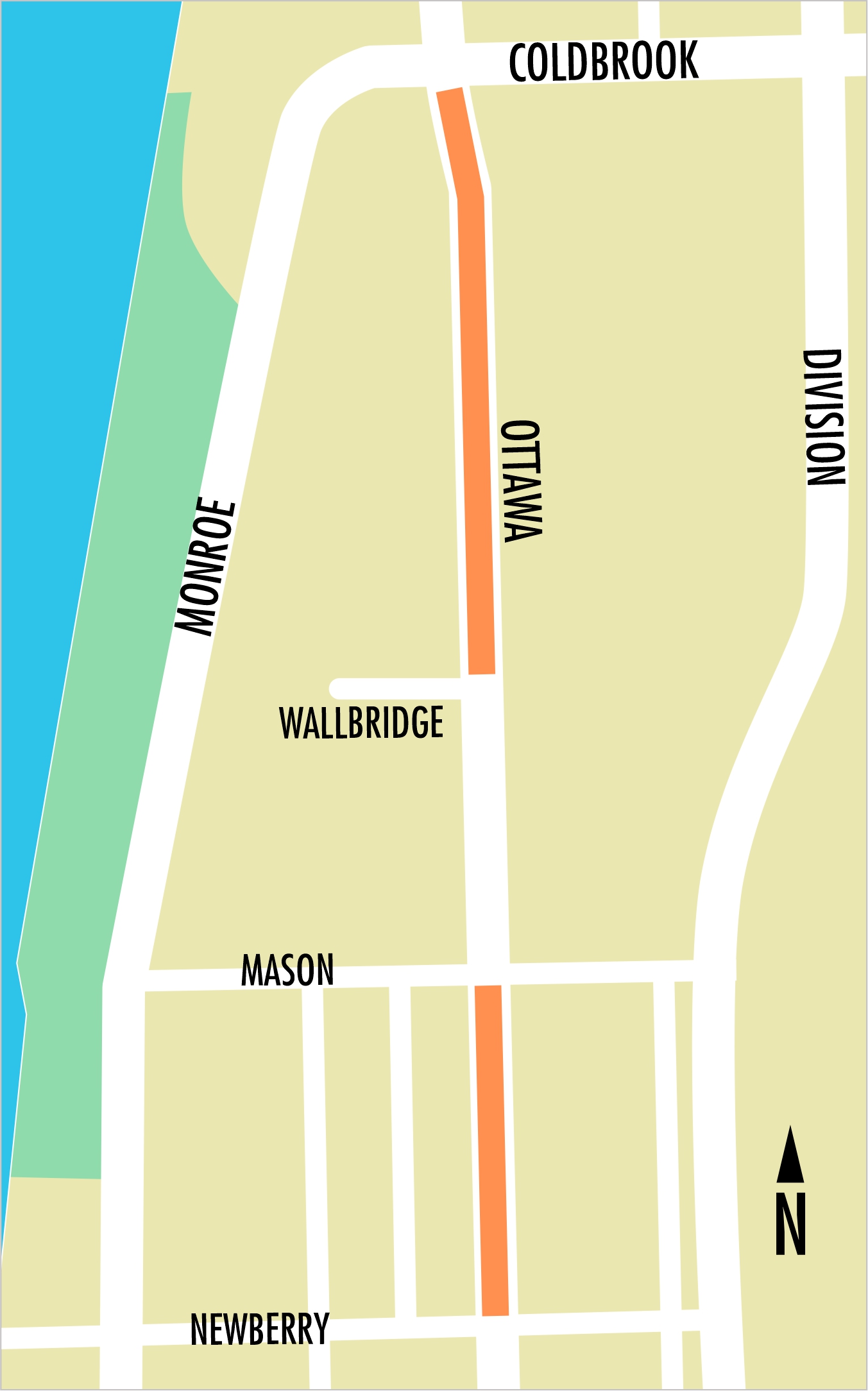 Project Limits Map - Ottawa - Newberry to Mason