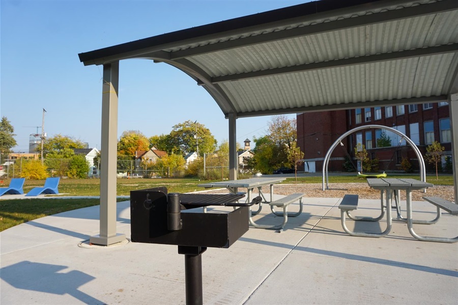 Picnic shelter and grill at Lexington Park