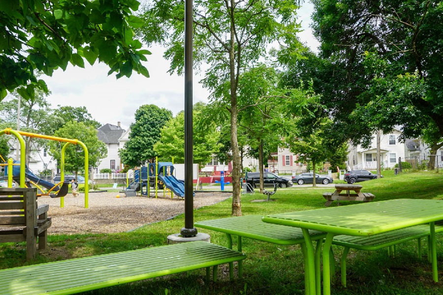 Bench designed with help from neighborhood students