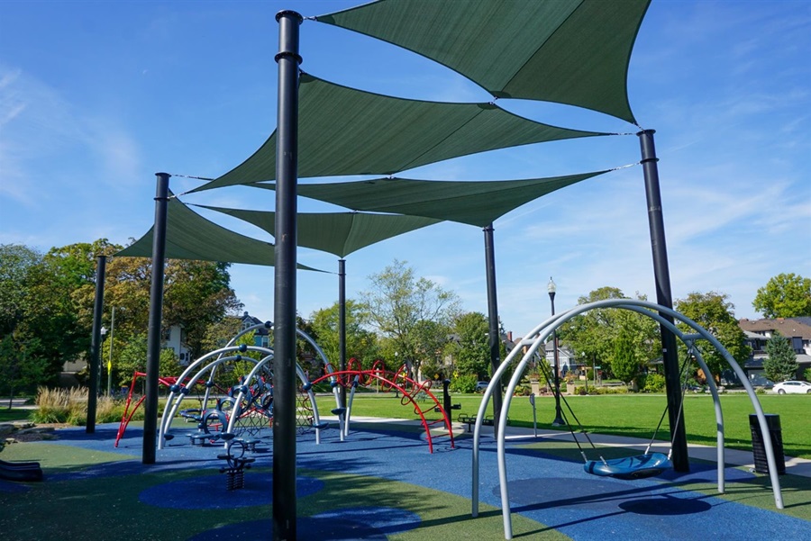 Pleasant Park playground with new shade sails