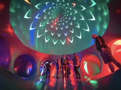 Light projection art installation