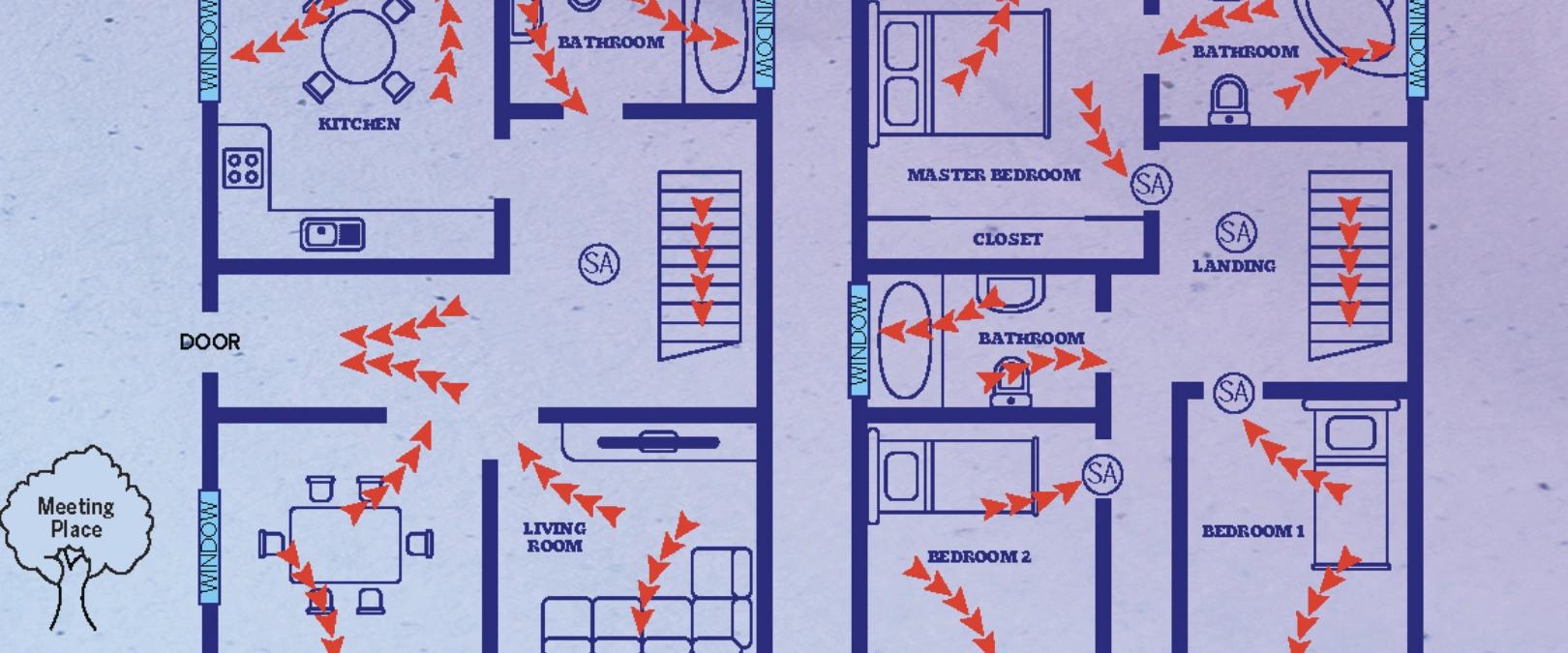 graphic example of a home emergency escape plan