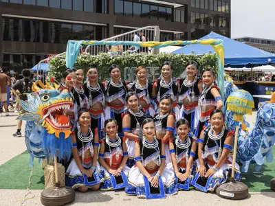 Dance Academy Group Photo With Dragon