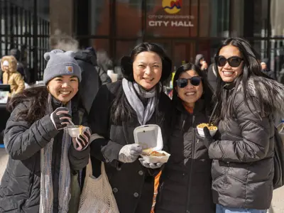 Group Of Girls With Noodles