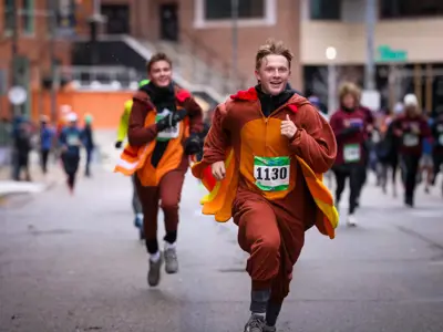 Guys Running In Turkey Onsies