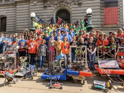 Group Photo Of Teams With Their Robots