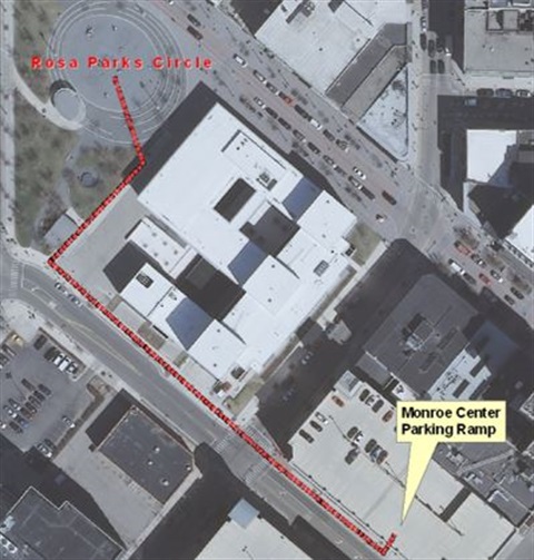 Rosa Parks Circle evacuation map